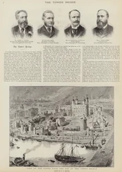 Byggandet av Tower Bridge, London